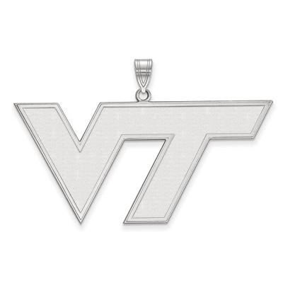 Black Bow Jewelry 14k White Gold Virginia Tech Hokies NCAA Extra Large Pendant