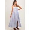PinkBlush Light Blue Floral Button Down Sleeveless Maternity Maxi Dress - 3 of 4