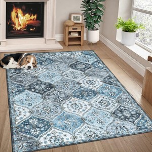 Area Rug, Rugs for Living Room, Washable Rug, Vintage Rugs for Entryway, Traditional Floor Cover, Thin Carpet, Kitchen Distressed Non Slip Mat - 1 of 4