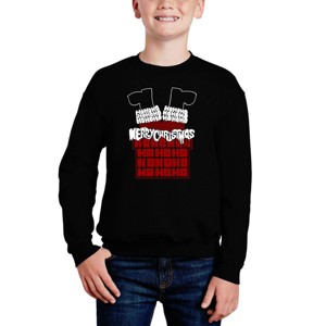 LA Pop Art Chimney Santa - Boy's Word Art Crewneck Sweatshirt - 1 of 4