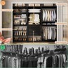 Aheaplus Walk-In Corner Closet System with Mirror, Freestanding Closet Organizer with Drawer and Shelves - 4 of 4