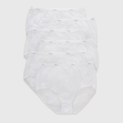 Hanes Women's Core Cotton Briefs Underwear 6pk - White 8 : Target