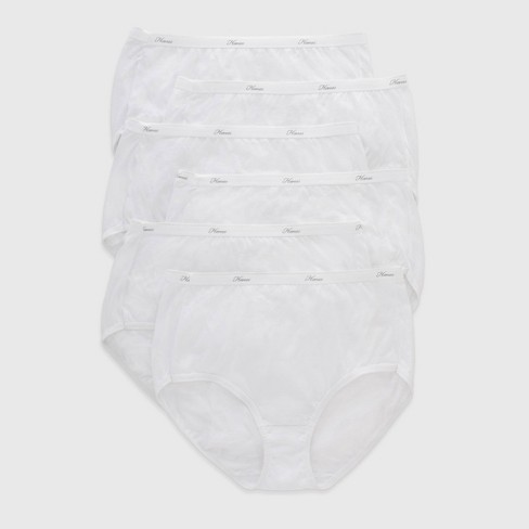 Hanes Women's Core Cotton Briefs Underwear 6pk - White 6