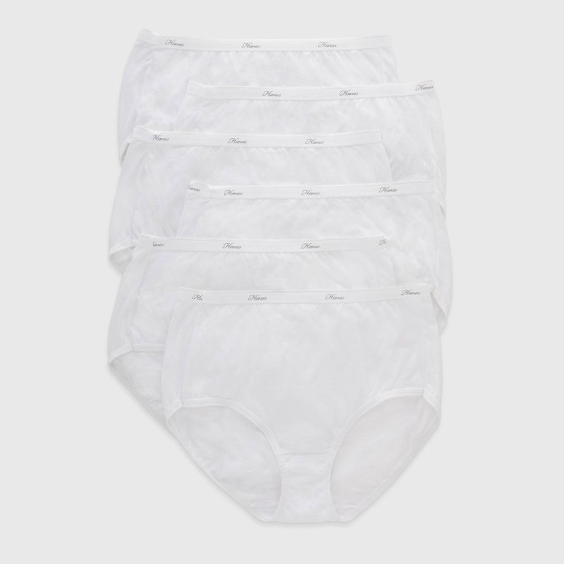 Hanes Women's Core Cotton Briefs Underwear 6pk - White, 1 of 5