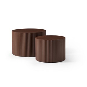 Dexmalle Candy-colored Handcraft Round Coffee Table Set of 2 - 1 of 4