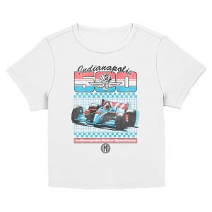 Juniors Womens Indy 500 Retro Sport Classic Car T Shirt - 1 of 4