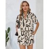 Women 2 Piece Outfit Summer Short Sleeve Top and Shorts Sweatsuit Sets with Pockets - 3 of 4