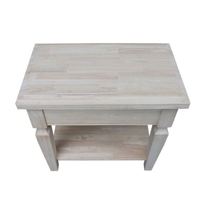 Vista Unfinished Solid Wood Side Table