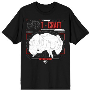 Superman Movie 2025 T-Craft Futuristic Blueprint Men’s Black Short Sleeve Tee - 1 of 4