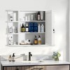 MAYEERTY 5.9 x 31.5in Modern Rectangular Bathroom Medicine Cabinets, Metal Framed Wall Mirror with Storage, White - 2 of 4