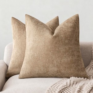 LISM Throw Pillow Covers 2-Pack Chenille Decorative Pillowcases Accent Cushion Cover for Home - 1 of 4