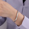 His Queen or Her King Bracelet for Women by Ginger Lyne Stainless Steel ID Style Pink CZ Adjustable to 7.5" - 4 of 4