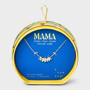 14K Gold Dipped "Mama" Slider Pendant Necklace - A New Day™ Gold - 1 of 4