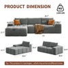L-Shaped Soft Fabric Modular Sofa with 3 Cushions, Deep Seat and No Assembly Required for Living Room & Bedroom - 2 of 4