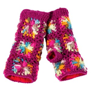 Multi Color Flower Crochet Handwarmers_Nirvanna Designs - 1 of 4