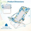 Costway Folding Low Beach Chair, Set of 2 with Padded Head Pillow, Mesh Back, Cup Holder Blue/Pink - 3 of 4
