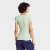 Women's Slim Fit Short Sleeve Ribbed Scoop Neck T-Shirt - A New Day™ - 2 of 4