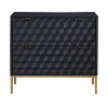 Teressa Mid-Century Modern 2 Drawer Storage Accent Chest Black/Gold - Treasure Trove: MDF & Iron, Living Room Cabinet - 2 of 4