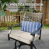 Outdoor Swivel Bar Stools Counter Height with Cushion, 2PCS Patio Bar Stools with Armrest & Back, Tall Outdoor Swivel BarStools for Backyard - 3 of 4