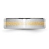 Black Bow Jewelry 6mm Cobalt & 14K Gold Inlay Satin Flat Beveled Edge Standard Fit Band - 3 of 4