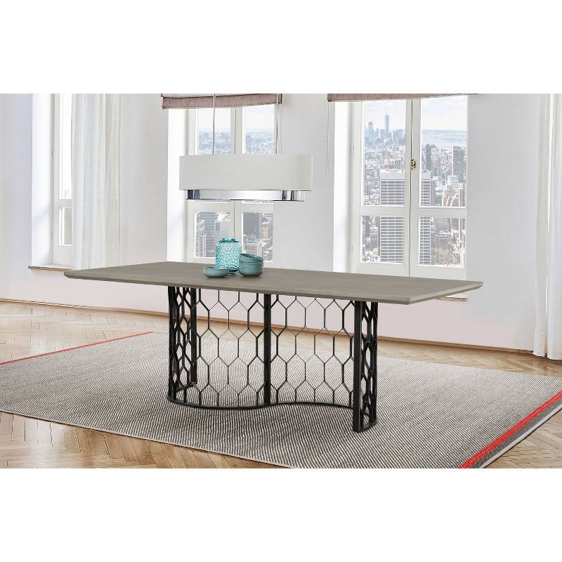 Rectangular Solange Concrete/Metal Dining Table Gray - Armen Living, 1 of 9