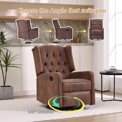 MOONMISS Rocking Recliner Chair,360 Degree Swivel Nursery Rocking Chair,Glider Chair