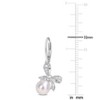 EVERLY JEWELRY | Sterling Silver 7.5 - 8 MM Cultured Freshwater Pearl and Diamond Accent Bow Leverback Earrings - 3 of 4