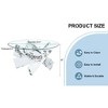 Lyngins Modern Circular Coffee Table with Transparent Tempered Glass Top, Round Tea Table with MDF Table Legs for Living Room - 3 of 4