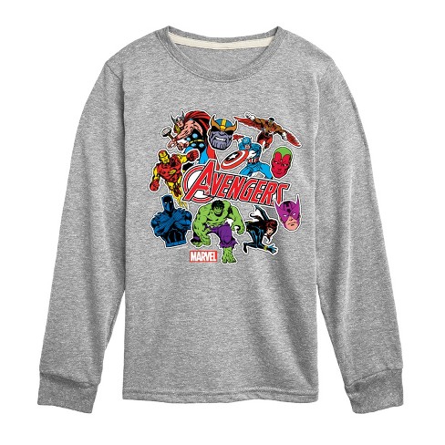 Boys' - Marvel - Avengers Stickers Style Long Sleeve Graphic T-Shirt - image 1 of 3