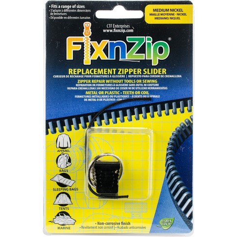 Medium FixnZip Black Nickel Replacement Zipper for Sewing 