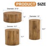 Set of Three Cylindrical MDF Coffee Tables with Wood-Grain Marble-Patterned Tops, Modern Minimalist Design for Living Room or Lounge - 4 of 4