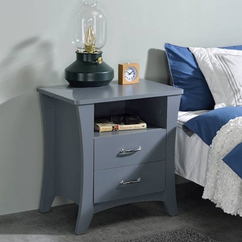 24" Colt Accent Table Gray Finish - Acme Furniture: Wood Frame, Rectangle Shape, Lower Shelf Storage - image 1 of 4