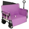 Whisen 3-in-1 Convertible Folding Wagon Cart with Bench Seat & Storage, 500lbs Heavy-Duty Utility Wagon - 3 of 4