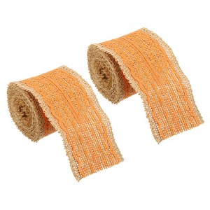 Unique Bargains Soft Wrapping Decoration Burlap Fabric Ribbon Lace Roll 2 Pcs - 1 of 4