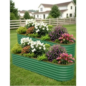 2 Pcs Raised Garden Beds Outdoor 8x2x1.5ft - Galvanized Steel Planter Box for Vegetables, Flowers, Rust-Resistant Garden Box - 1 of 4