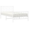 vidaXL Twin XL Metal Bed Frame with Headboard, Under Bed Storage, Noise Free, White, No Mattress - 4 of 4