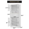 71" Pantry Cabinet, Tall Kitchen Hutch with Led Lights, Freestanding Kitchen Cabinet with Microwave Shelf, for Dining Room, Bathroom, Living Room - 3 of 4