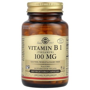 Solgar Vitamin B1, 100 mg, 100 Vegetable Capsules - 1 of 2
