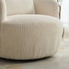34.2" Corduroy Swivel Barrel Chair with Pillow and Metal Base - 2 of 4