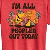 Women's - Instant Message - I'm All Peopled Out Today Mushrooms Short Sleeve Graphic T-Shirt - 2 of 4