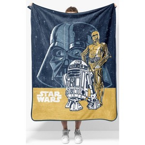 Jay Franco Star Wars Vintage Droid Poster Plush Throw Blanket - 1 of 4