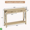Retro Farmhouse Entryway Table, Console Table with Rattan Drawers, 43" Sofa Table with Storage, Console Tables - 2 of 4