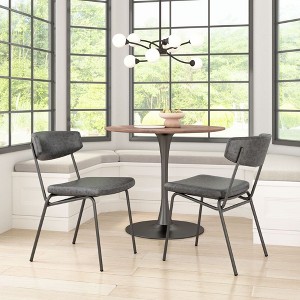 Zuo Charon Dining Chair (Set of 2) Vintage Black - 1 of 4