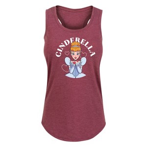 Women's - Disney Princess - Cinderella Kiss Graphic Racerback Tank - 1 of 4