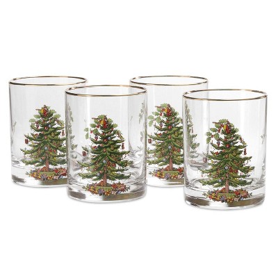 Spode Christmas Tree Tulip Glasses Set Of 4 - 17.5 Oz. : Target