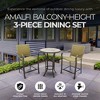 Four Seasons Courtyard Amalfi 3 Piece Woven Powder Coated Steel Outdoor Patio Dining Set, Includes 1 Table and 2 Chairs, Beige - 2 of 4