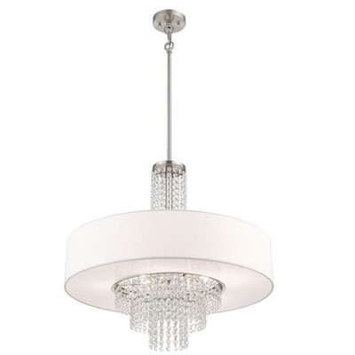 Carlisle 5-Light Brushed Nickel Pendant with Crystal Accents