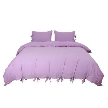 GC GAVENO CAVAILIA Printed Duvet Cover Sets, Reversible Bedding Bed Set,  3PCs Breathable Polycotton Quilt Covers, Script Purple, Double - Buy Online  - 50727825