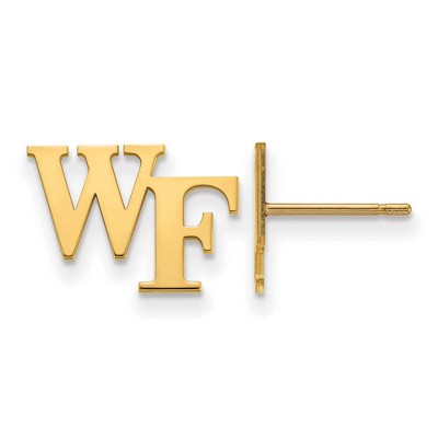 Black Bow Jewelry 14k Yellow Gold Wake Forest Demon Deacons NCAA Post Earrings