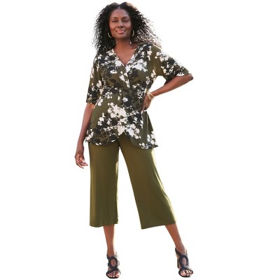 dark olive green graphic floral